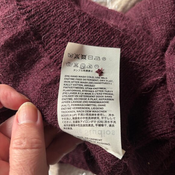 SzS Acne Studios Rhoda Alpaca Unisex Long Aubergine Cardigan – NWOT Oversized - Picture 11 of 11